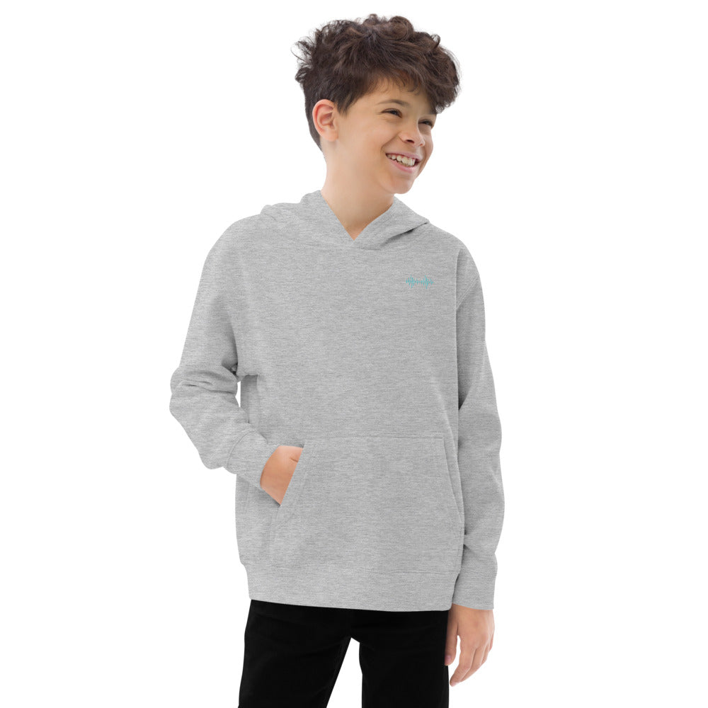 Kids fleece hoodie - Unisex - Teal Logo