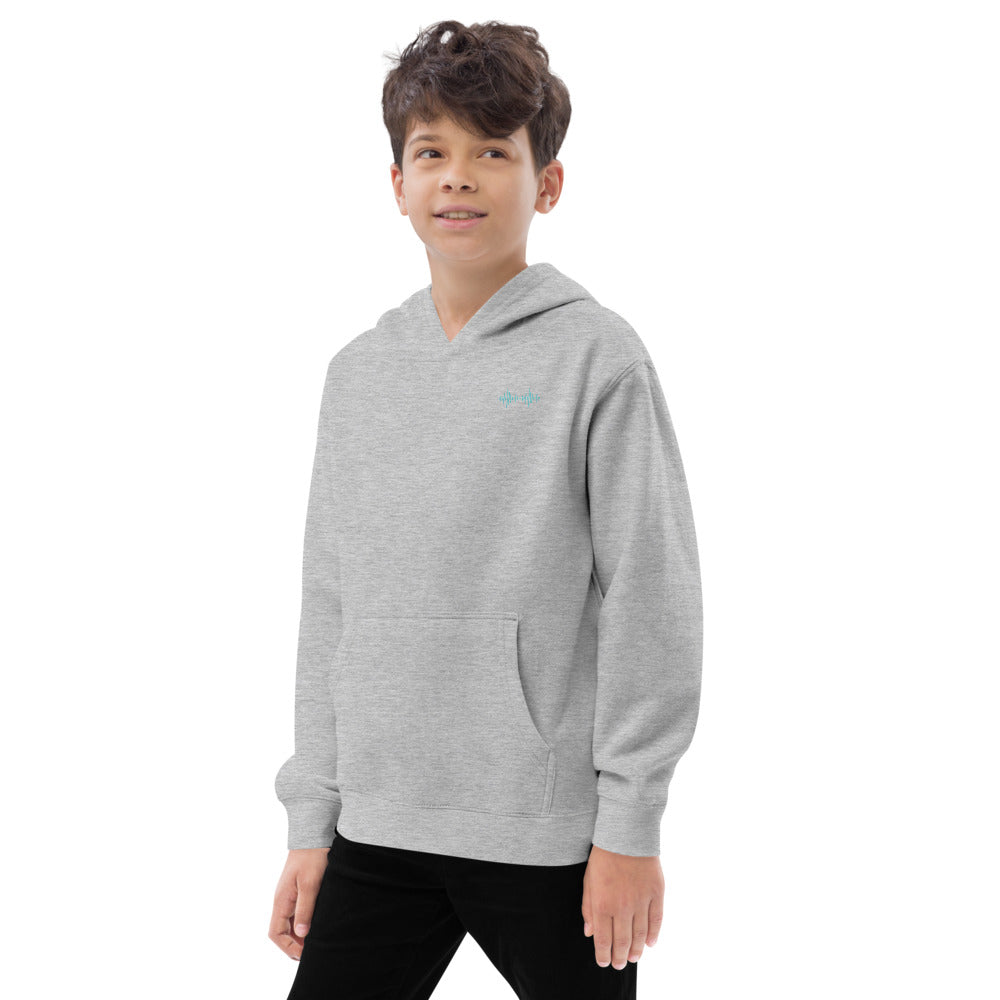 Kids fleece hoodie - Unisex - Teal Logo