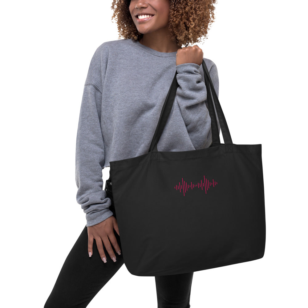 Large organic tote bag - Pink Logo