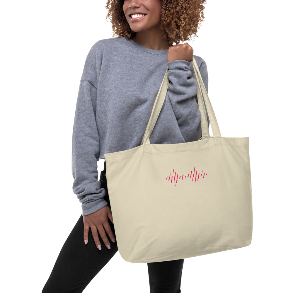 Large organic tote bag - Pink Logo