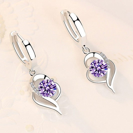 925 Sterling Silver High Quality Crystal Zircon Earrings