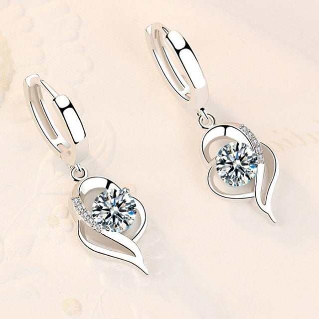 925 Sterling Silver High Quality Crystal Zircon Earrings