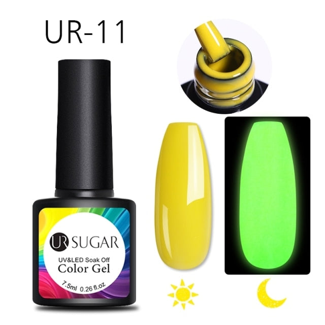 Luminous Nail Gel Glow In Dark UV LED Semi Permanent Soak Off Gel Varnish