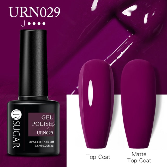 Dark Purple Gel Nail Polish Soak Off UV LED Semi Permanent Gel Varnishes (Matte Top Coat separate)