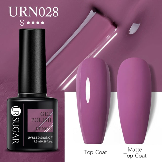 Dark Purple Gel Nail Polish Soak Off UV LED Semi Permanent Gel Varnishes (Matte Top Coat separate)