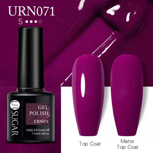 Dark Purple Gel Nail Polish Soak Off UV LED Semi Permanent Gel Varnishes (Matte Top Coat separate)