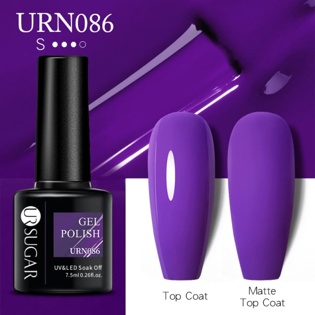 Dark Purple Gel Nail Polish Soak Off UV LED Semi Permanent Gel Varnishes (Matte Top Coat separate)