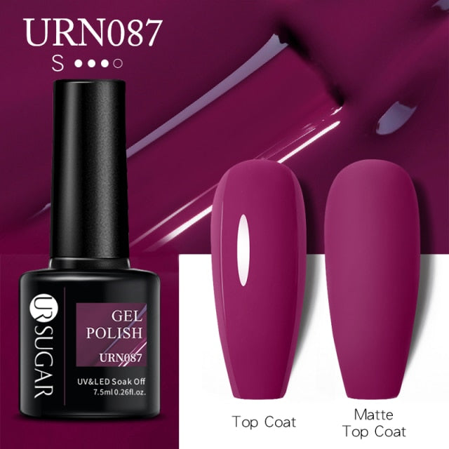 Dark Purple Gel Nail Polish Soak Off UV LED Semi Permanent Gel Varnishes (Matte Top Coat separate)