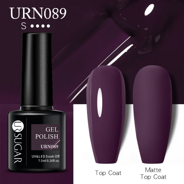 Dark Purple Gel Nail Polish Soak Off UV LED Semi Permanent Gel Varnishes (Matte Top Coat separate)