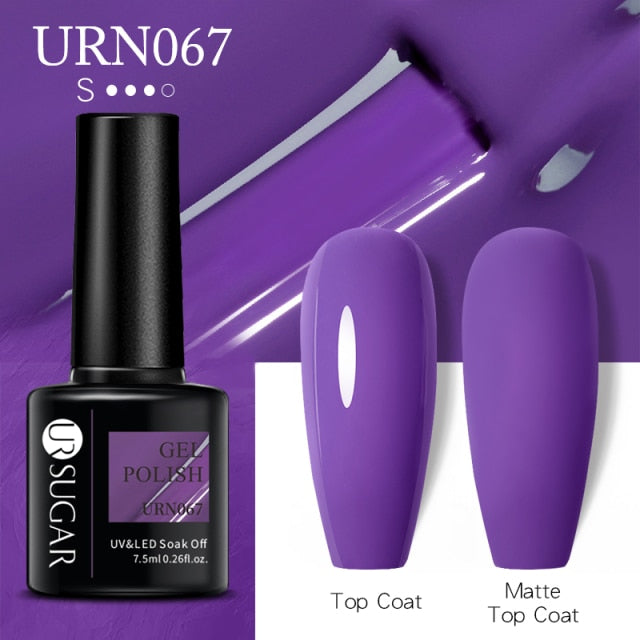 Dark Purple Gel Nail Polish Soak Off UV LED Semi Permanent Gel Varnishes (Matte Top Coat separate)