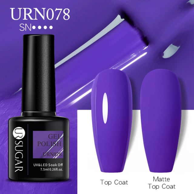 Dark Purple Gel Nail Polish Soak Off UV LED Semi Permanent Gel Varnishes (Matte Top Coat separate)