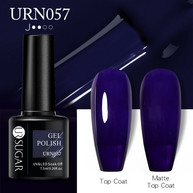 Dark Purple Gel Nail Polish Soak Off UV LED Semi Permanent Gel Varnishes (Matte Top Coat separate)