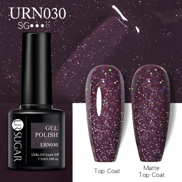 Dark Purple Gel Nail Polish Soak Off UV LED Semi Permanent Gel Varnishes (Matte Top Coat separate)