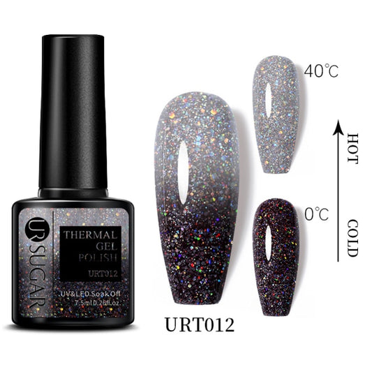 Thermal Ultra-thin Glitter (3 Colors/Soak Off) UV Gel Snowflake Temperature Color Change Gel