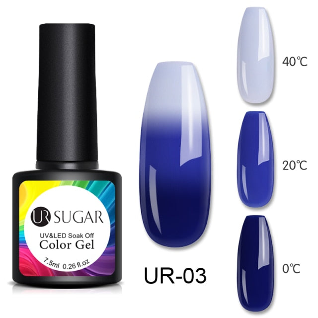 Thermal Ultra-thin Glitter (3 Colors/Soak Off) UV Gel Snowflake Temperature Color Change Gel