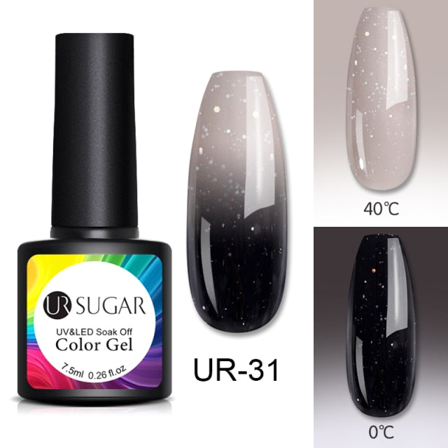 Thermal Ultra-thin Glitter (3 Colors/Soak Off) UV Gel Snowflake Temperature Color Change Gel