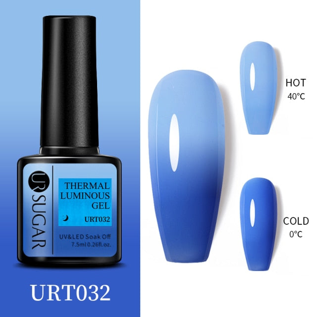 Thermal Ultra-thin Glitter (3 Colors/Soak Off) UV Gel Snowflake Temperature Color Change Gel