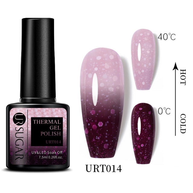 Thermal Ultra-thin Glitter (3 Colors/Soak Off) UV Gel Snowflake Temperature Color Change Gel