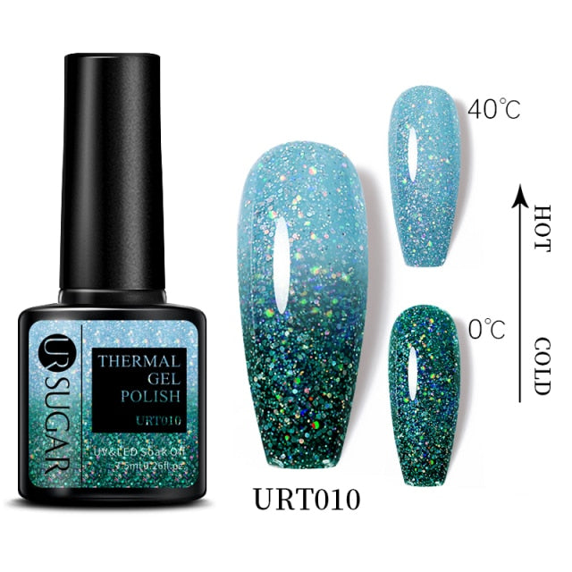 Thermal Ultra-thin Glitter (3 Colors/Soak Off) UV Gel Snowflake Temperature Color Change Gel