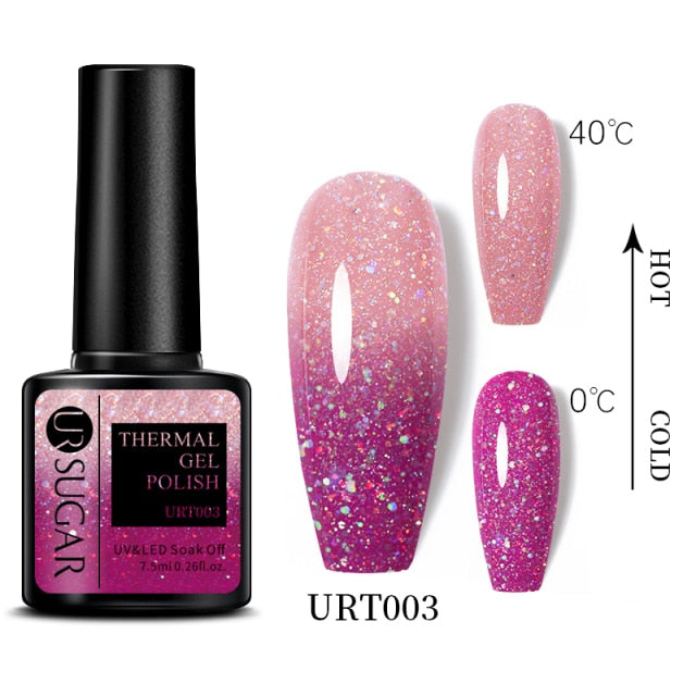 Thermal Ultra-thin Glitter (3 Colors/Soak Off) UV Gel Snowflake Temperature Color Change Gel