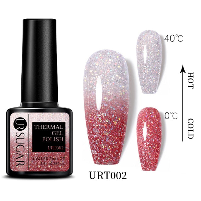 Thermal Ultra-thin Glitter (3 Colors/Soak Off) UV Gel Snowflake Temperature Color Change Gel