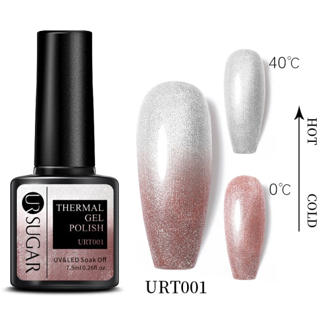 Thermal Ultra-thin Glitter (3 Colors/Soak Off) UV Gel Snowflake Temperature Color Change Gel