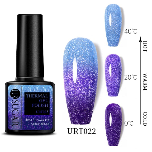 Thermal Ultra-thin Glitter (3 Colors/Soak Off) UV Gel Snowflake Temperature Color Change Gel