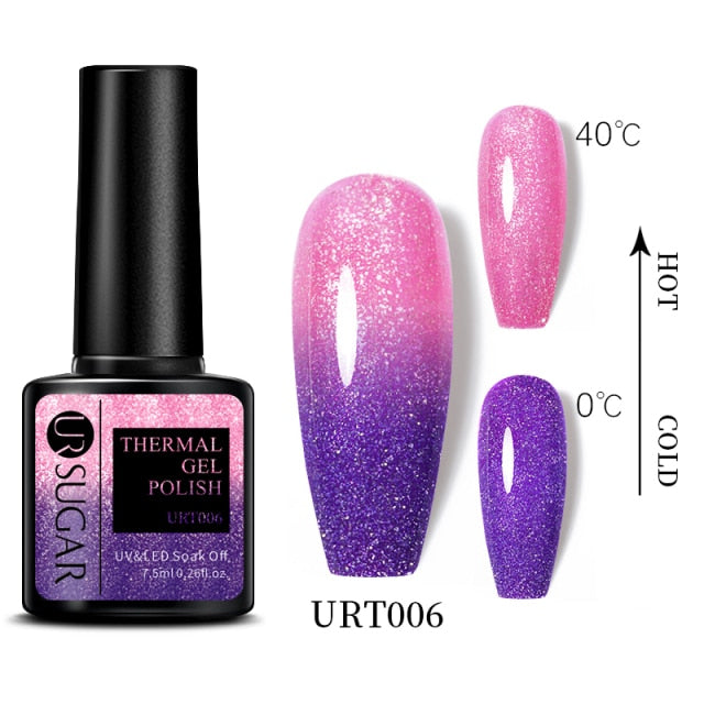 Thermal Ultra-thin Glitter (3 Colors/Soak Off) UV Gel Snowflake Temperature Color Change Gel