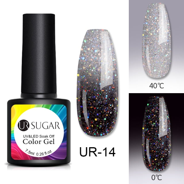 Thermal Ultra-thin Glitter (3 Colors/Soak Off) UV Gel Snowflake Temperature Color Change Gel