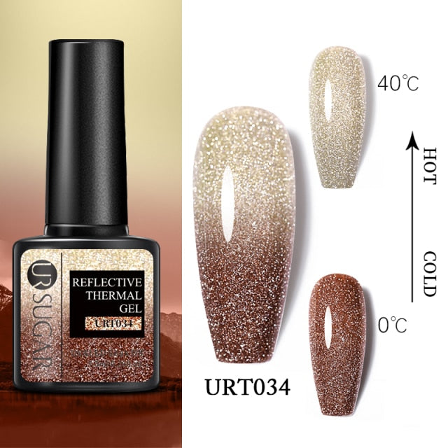 Thermal Ultra-thin Glitter (3 Colors/Soak Off) UV Gel Snowflake Temperature Color Change Gel