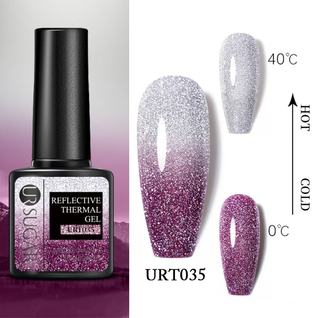 Thermal Ultra-thin Glitter (3 Colors/Soak Off) UV Gel Snowflake Temperature Color Change Gel