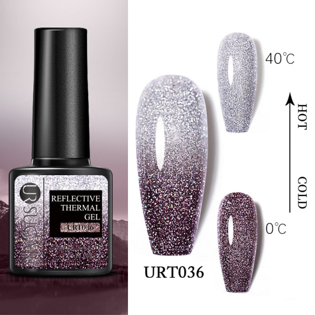 Thermal Ultra-thin Glitter (3 Colors/Soak Off) UV Gel Snowflake Temperature Color Change Gel