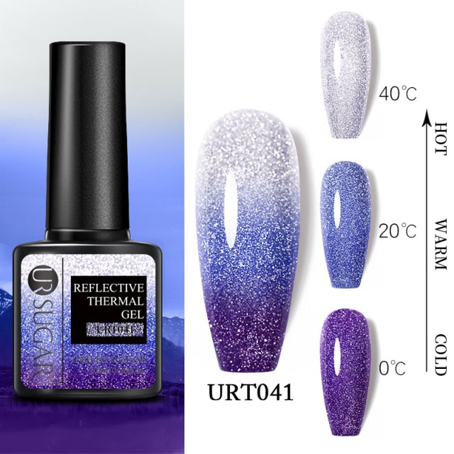 Thermal Ultra-thin Glitter (3 Colors/Soak Off) UV Gel Snowflake Temperature Color Change Gel