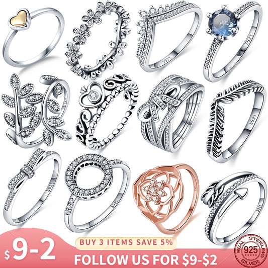 925 Sterling Silver Rings - various options