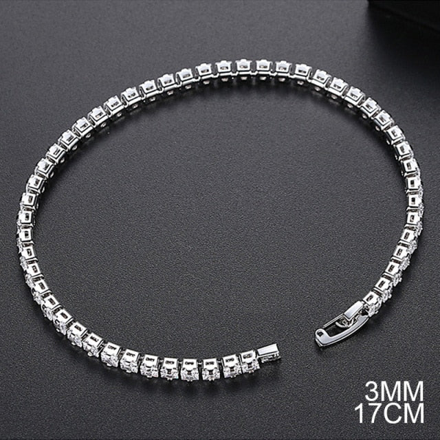 925 Sterling Silver luxury Tennis bangle Bracelet -various options