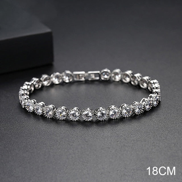 925 Sterling Silver luxury Tennis bangle Bracelet -various options