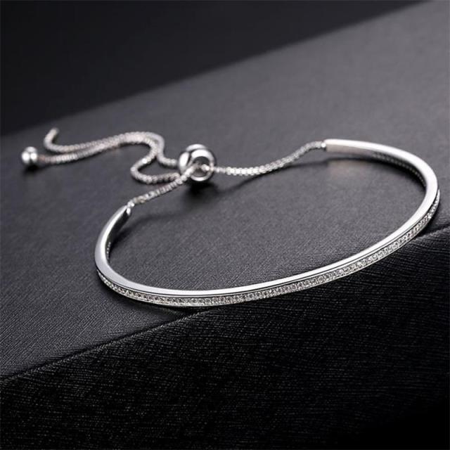 925 Sterling Silver luxury Tennis bangle Bracelet -various options