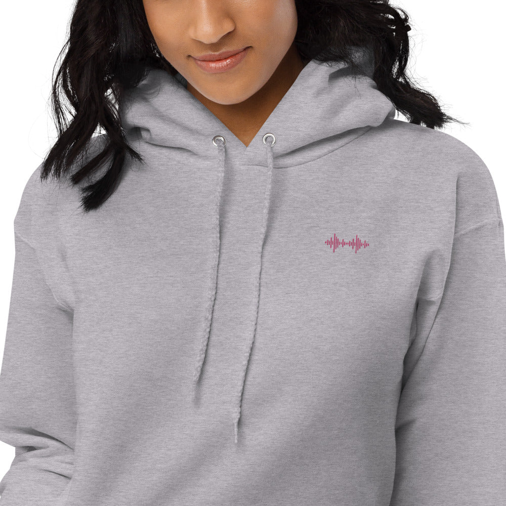 Unisex fleece hoodie - Pink Logo